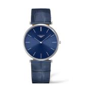 Quartz horloge met blauwe wijzerplaat en leren band Longines , Blue , ...