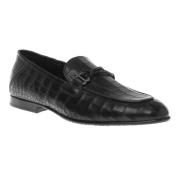 Loafer in black with crocodile print Baldinini , Black , Heren