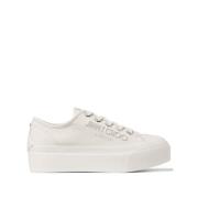 Geborduurd Logo Witte Leren Sneakers Jimmy Choo , White , Dames