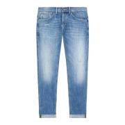 Blauwe Skinny Fit Vintage Denim Jeans Dondup , Blue , Heren