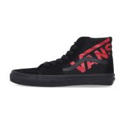 Zwart/Rood Hoge Top Logo Sneaker Vans , Black , Heren