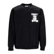 Love Hurts Premium Crew Fleece Sweatshirt Obey , Black , Heren