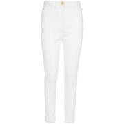 Witte High-Waisted Slim-Fit Jeans Balmain , White , Dames