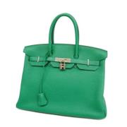 Pre-owned Leather handbags Hermès Vintage , Green , Unisex
