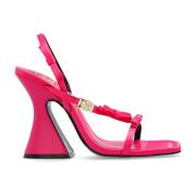 Sandalen met hakken van satijn Versace Jeans Couture , Pink , Dames