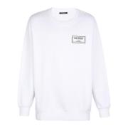 Sweatshirt met rubberen patch Balmain , White , Heren