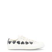 Beige Sneaker met Zwarte Harten Comme des Garçons Play , White , Heren