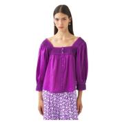 Perrine stromende blouse Antik Batik , Purple , Dames
