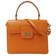 Pre-owned Leather handbags Salvatore Ferragamo Pre-owned , Orange , Da...