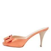 Pre-owned Satin sandals Fendi Vintage , Orange , Dames