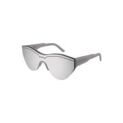 Grijze Frame Zilveren Lens Zonnebril Balenciaga , Gray , Unisex