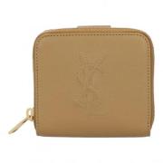 Pre-owned Leather wallets Yves Saint Laurent Vintage , Beige , Dames