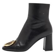 Pre-owned Leather boots Louis Vuitton Vintage , Black , Dames