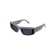 Grijze Frame Blauwe Lens Zonnebril Balenciaga , Gray , Unisex