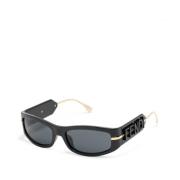 Zwarte zonnebril met originele accessoires Fendi , Black , Dames