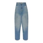 Jeans met logo Palm Angels , Blue , Dames