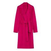 Fuchsia Wollen Blend Wrap Jas Iblues , Pink , Dames