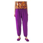 Harem broek met clips onderkant Antik Batik , Purple , Dames