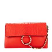 Pre-owned Leather clutches Chloé Pre-owned , Red , Dames