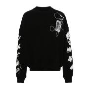 Zwarte Sweater Collectie Off White , Black , Heren