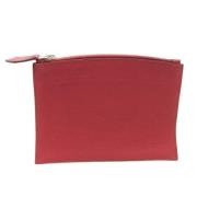 Pre-owned Leather clutches Hermès Vintage , Red , Dames