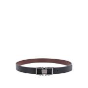 Zwart Leren Omkeerbare Riem Aw23 Salvatore Ferragamo , Black , Heren