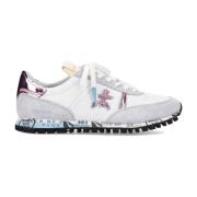 Wit en Lila Leren Sneakers Premiata , Multicolor , Dames