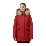 Arctic Parka Raccoon Cloth Woolrich , Red , Dames