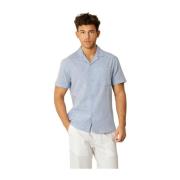 Overhemd- CC Giles Bowling Shirt S/S Clean Cut , Blue , Heren