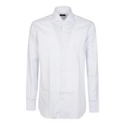 Bianco/Azzurro Neck Shirt Barba Napoli , White , Heren