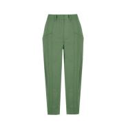 Straight Trousers BomBoogie , Green , Dames