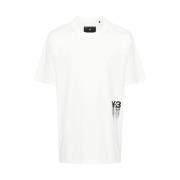 Logo Print Crew Neck T-Shirt Y-3 , White , Heren