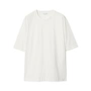 Witte Katoenen Crew Neck T-Shirt Burberry , White , Dames