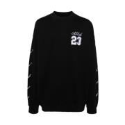 Geborduurd Logo Sweatshirt Off White , Black , Heren