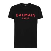 T-Shirts Balmain , Black , Heren