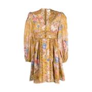 Bloemenprint Linnen Jurk Zimmermann , Yellow , Dames