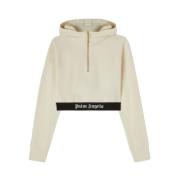 Beige Katoenen Hoodie Palm Angels , Beige , Dames