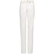 Witte Denim Jeans met Hoge Taille Maison Margiela , White , Dames