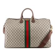 GG Supreme Stoffen Duffle Tas met Web Band Gucci , Beige , Heren