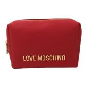 Rode Logo Rits Tas Love Moschino , Red , Dames