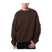 Zak Crewneck Sweater Patta , Brown , Heren