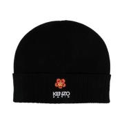 Zwarte Boke Flower Wollen Beanie Kenzo , Black , Unisex