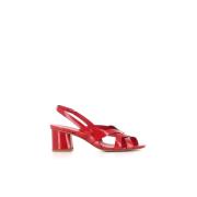 Flat Sandals DEL Carlo , Red , Dames