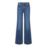 Hoge Taille Flared Blauwe Jeans 7 For All Mankind , Blue , Dames