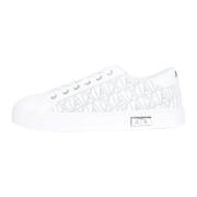Witte Sneakers met Logo Detail Armani Exchange , White , Dames