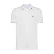 Heren Katoenen Polo Shirt Sun68 , White , Heren