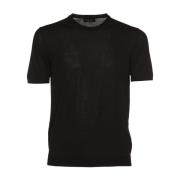 Zwarte T-shirts en Polos Girocollo MC Roberto Collina , Black , Heren