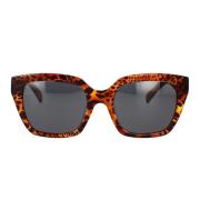 Geometrische zonnebril Havana Leopard Donkergrijze lenzen Celine , Bro...