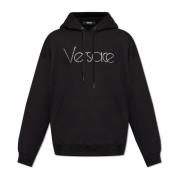 Hoodie met logo Versace , Black , Heren
