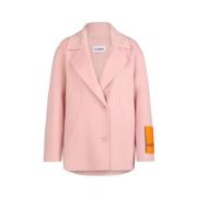 Blauwe Delia Caban Wollen Jas IQ Studio , Pink , Dames